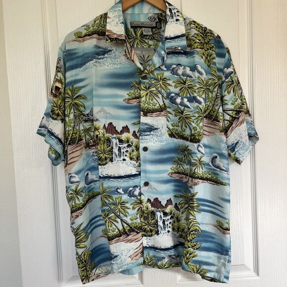 Ocean Current Other - Ocean Current Hawaiian Short Sleeve Button Up Shirt Men M Colorful Rayon Vtg
